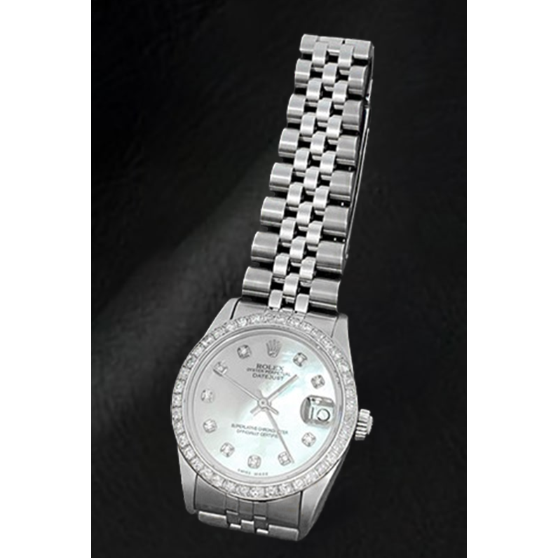 Rolex Datejust 31 mm White of Mother of Pearl Diamond Dial Stainless Steel Watch