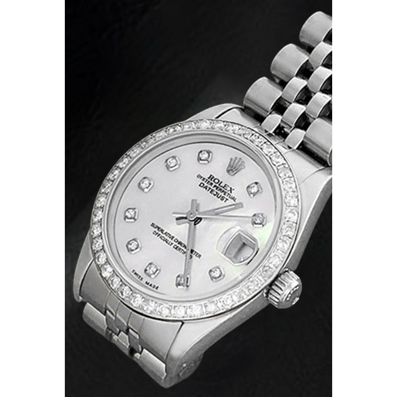Rolex Datejust 31 mm White of Mother of Pearl Diamond Dial Stainless Steel Watch