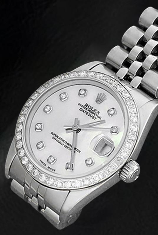 Rolex Datejust 31 mm White of Mother of Pearl Diamond Dial Stainless Steel Watch