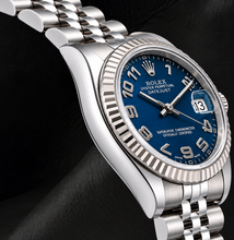 Rolex Datejust 31mm 178274 Blue Arabic Dial White Gold Fluted Bezel Watch