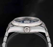 Rolex Datejust 31mm 178274 Blue Arabic Dial White Gold Fluted Bezel Watch