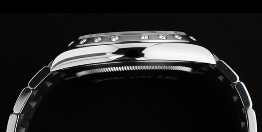 Rolex Datejust 31mm Black Roman Natural Earth Mined Diamond Stainless Steel Women's Watch