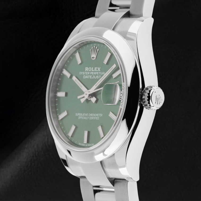 Rolex Datejust 31mm Mint Green Luminous Dial Stainless Steel Watch
