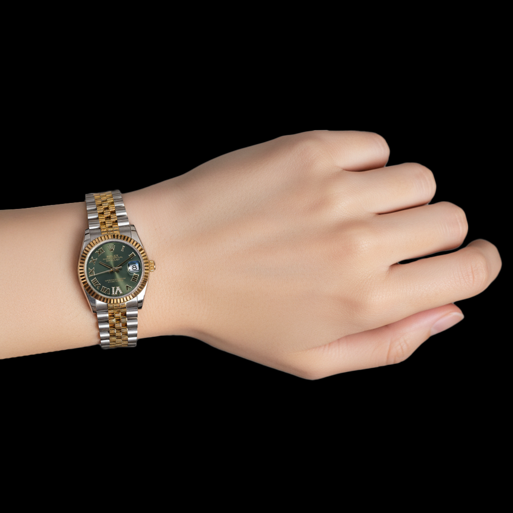 Rolex Datejust 31mm Olive Green Roman Dial Ladies Watch P6