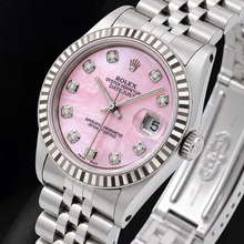 Rolex Datejust 31mm Pink Mother of Pearl Diamond Dial Stainless Steel