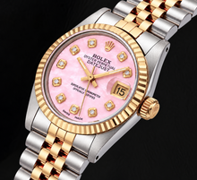 Rolex Datejust 31mm Pink Mother of Pearl Diamond Dial Two Tone Watch