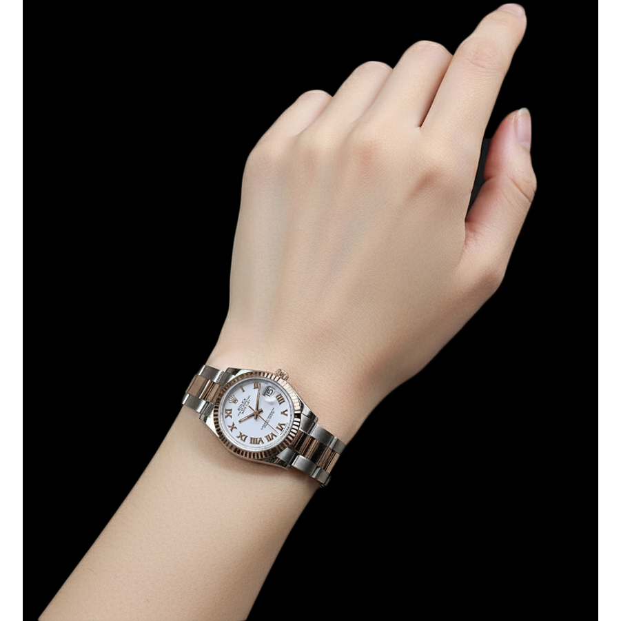 Rolex Datejust 31mm White Roman Dial Two Tone Watch P4