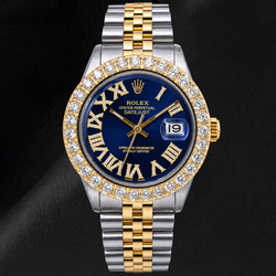 Rolex Datejust 36mm 1601 Blue Roman Diamond Dial Two Tone Jubilee Bracelet