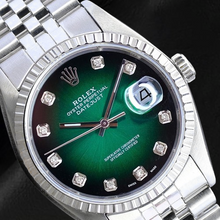 Rolex Datejust 36 mm Green Diamond Dial Stainless Steel Watch