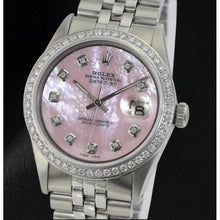 Rolex Datejust 36 mm Pink Mother of Pearl Diamond Dial Stainless Steel Watch