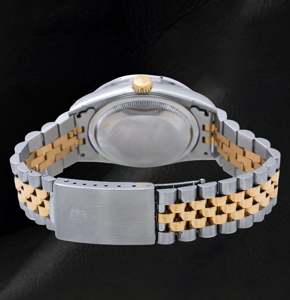 Rolex Datejust 36mm 16013  Diamond Paved Rainbow Hour Dial Two Tone Watch