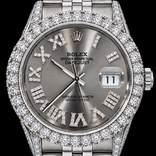 Rolex Datejust 16014 36mm Silver Roman Diamond Dial Stainless Steel Watch