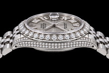 Rolex Datejust 16014 36mm Silver Roman Diamond Dial Stainless Steel Watch