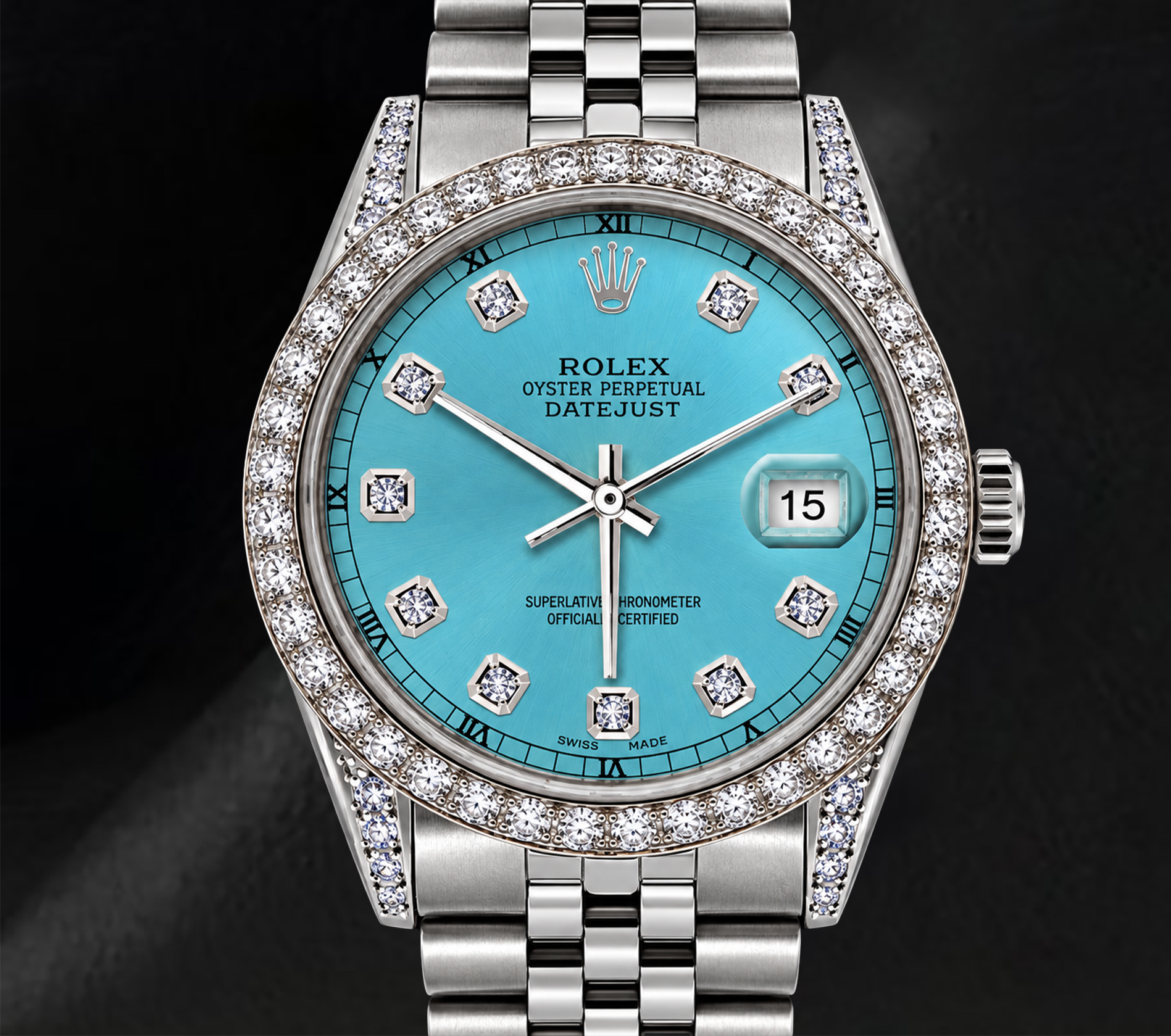 Rolex Datejust 36mm 16200 Ice Blue Diamond Dial Stainless Steel Watch