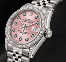 Rolex Datejust 36mm 16200 Pink Diamond Dial Diamond Bezel Stainless Steel Watch