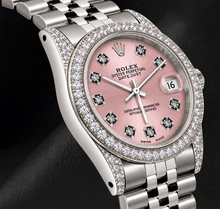 Rolex Datejust 36mm 16200 Pink Diamond Dial Diamond Bezel Stainless Steel Watch