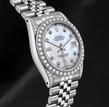Rolex Datejust 36mm 16200 White Mother of Pearl Diamond Dial Stainless Steel Watch