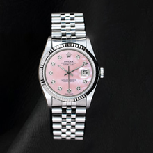 Rolex Datejust 36mm Pink Mother of Pearl Diamond Dial Stainless Steel