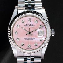 Rolex Datejust 36mm Pink Mother of Pearl Diamond Dial Stainless Steel