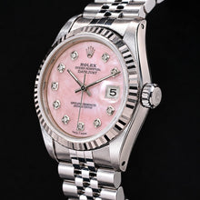 Rolex Datejust 36mm Pink Mother of Pearl Diamond Dial Stainless Steel