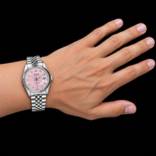 Rolex Datejust 36mm Pink Mother of Pearl Diamond Dial Stainless Steel