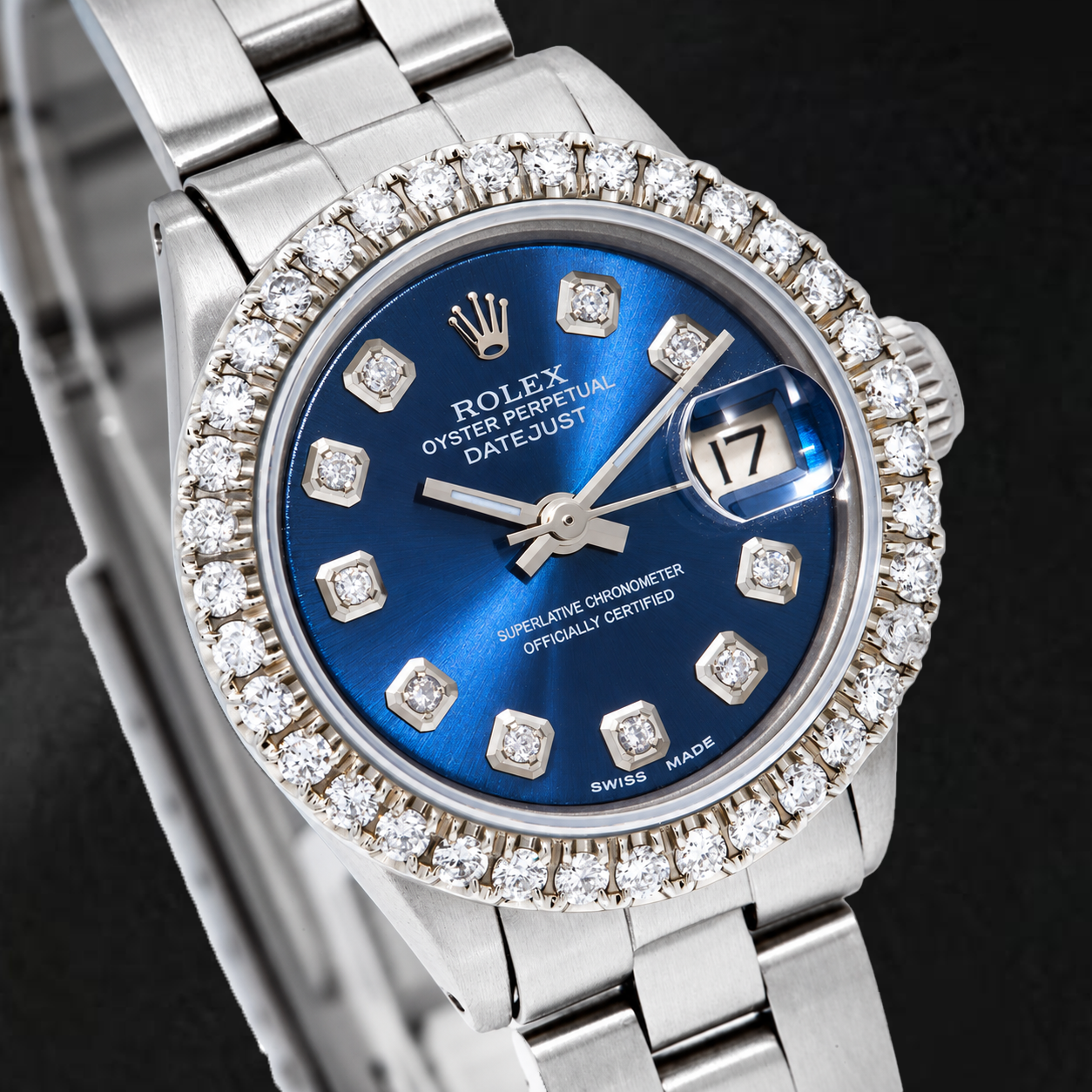 Rolex Datejust 6516 26mm Blue Diamond Dial Stainless Steel Oyster Bracelet Watch