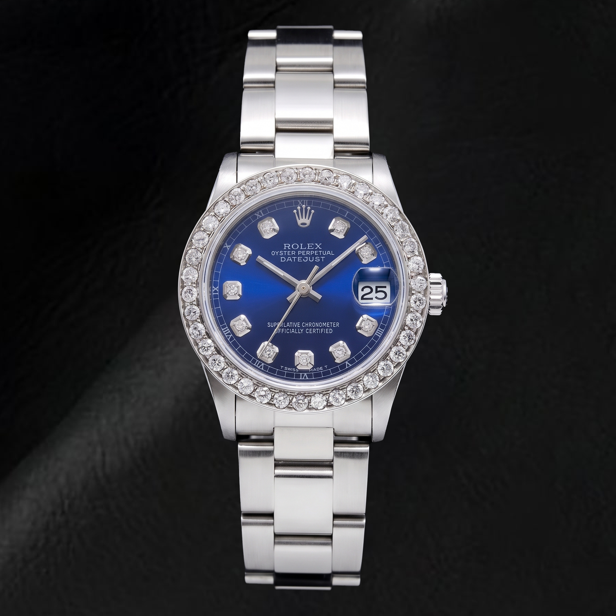 Rolex Datejust 68240 31mm Blue Diamond Dial Stainless Steel Watch