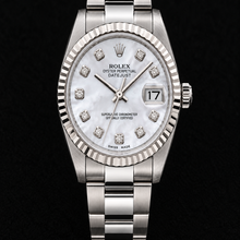 Rolex Datejust 68241 31mm White Mother Of Pearl Diamond Dial Stainless Steel Watch