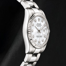 Rolex Datejust 68241 31mm White Mother Of Pearl Diamond Dial Stainless Steel Watch