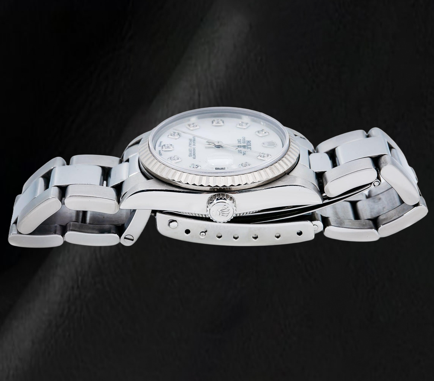 Rolex Datejust 68241 31mm White Mother Of Pearl Diamond Dial Stainless Steel Watch