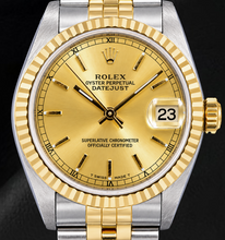 Rolex Datejust 6824 31mm Champagne Stick Dial Two Tone Watch