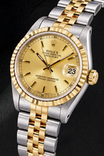 Rolex Datejust 6824 31mm Champagne Stick Dial Two Tone Watch