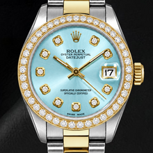Rolex Datejust 6824 31mm Ice Blue Diamond Dial Two Tone Watch