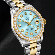 Rolex Datejust 6824 31mm Ice Blue Diamond Dial Two Tone Watch