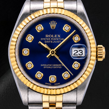 Rolex Datejust 68273 31mm Blue Diamond Dial Two Tone Watch