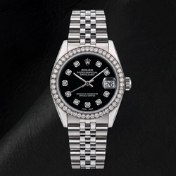 Rolex Datejust 68274 31mm Black Diamond Dial Stainless Steel Watch