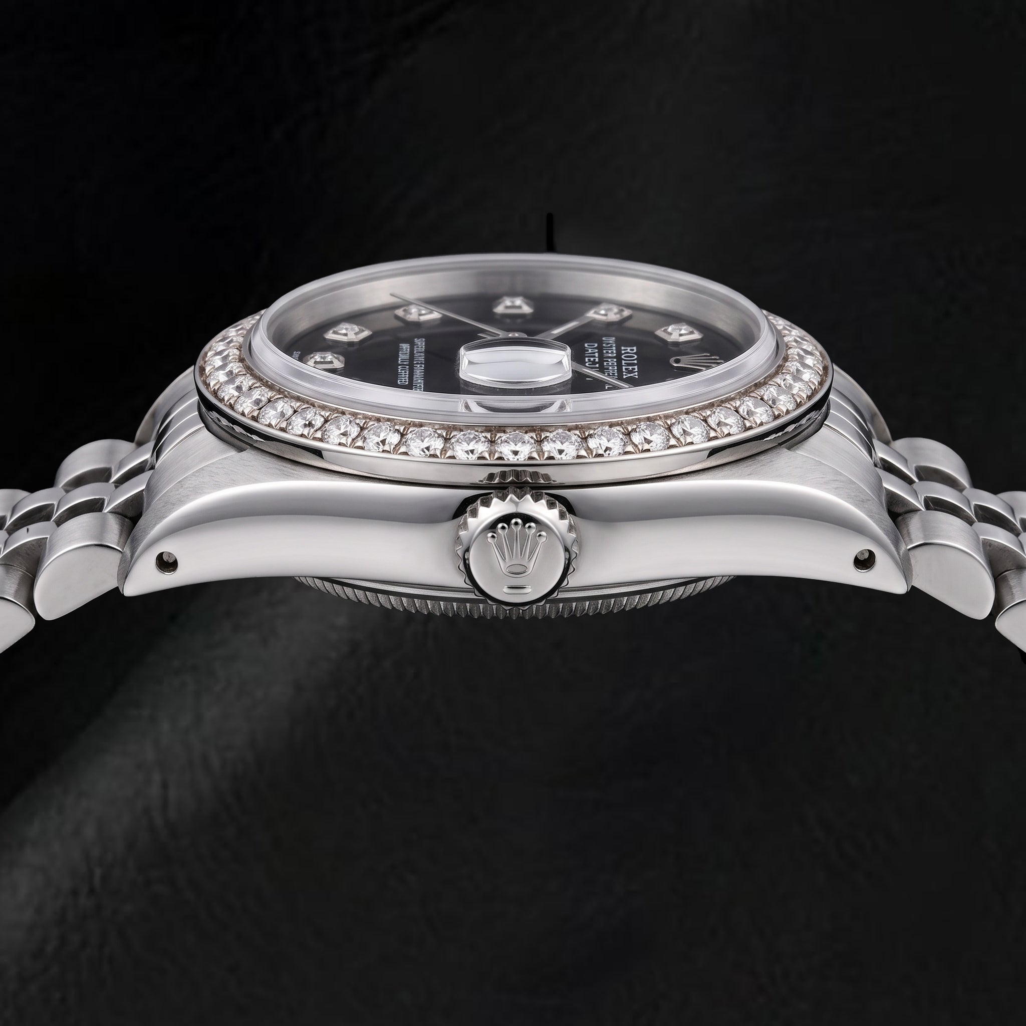Rolex Datejust 68274 31mm Black Diamond Dial Stainless Steel Watch