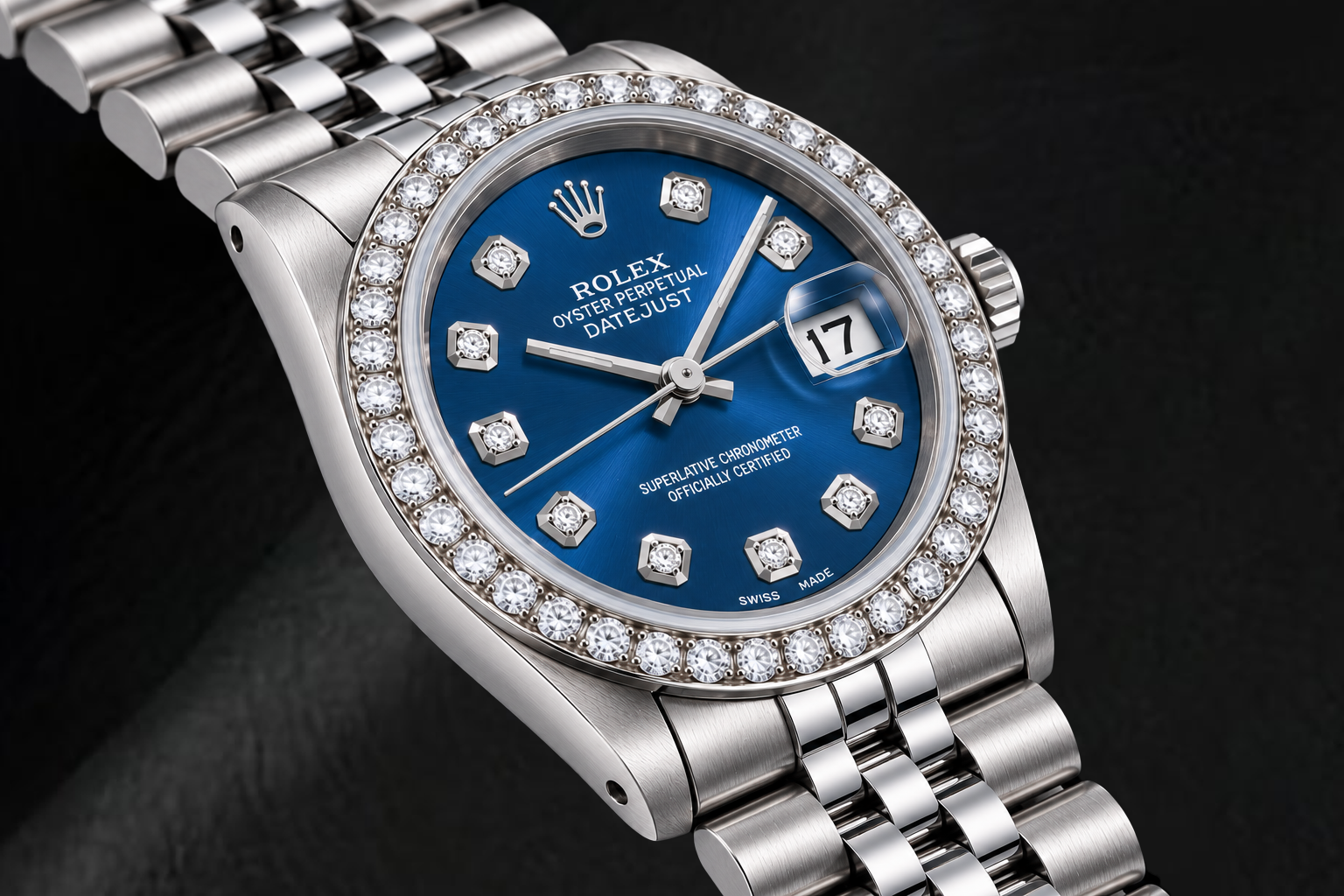 Rolex Datejust 68274 31mm Blue Diamond Dial Stainless Steel Watch