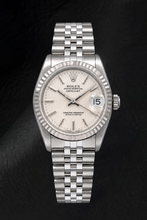 Rolex Datejust 68274 31mm Silver Tapestry Stick Dial Stainless Steel Watch