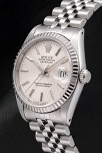 Rolex Datejust 68274 31mm Silver Tapestry Stick Dial Stainless Steel Watch