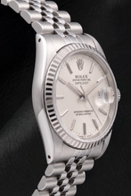 Rolex Datejust 68274 31mm Silver Tapestry Stick Dial Stainless Steel Watch
