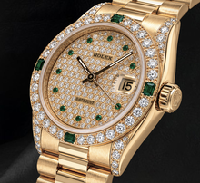Rolex Datejust 68278 31mm Diamond Paved Dial Yellow Gold 18K Watch