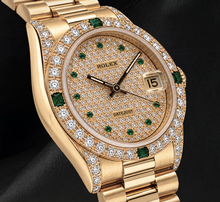 Rolex Datejust 68278 31mm Diamond Paved Dial Yellow Gold 18K Watch
