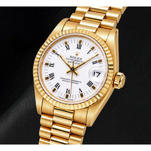Rolex Datejust 68278 31mm White Roman Dial Yellow Gold Watch