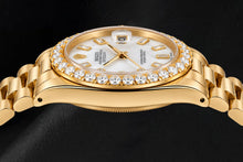 Rolex Datejust 6827 31mm White Mother of Pearl Diamond Dial Yellow Gold Watch