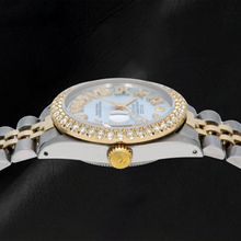 Rolex Datejust 6827 31mm Blue Roman Diamond Dial Two Tone Jubilee Bracelet Watch