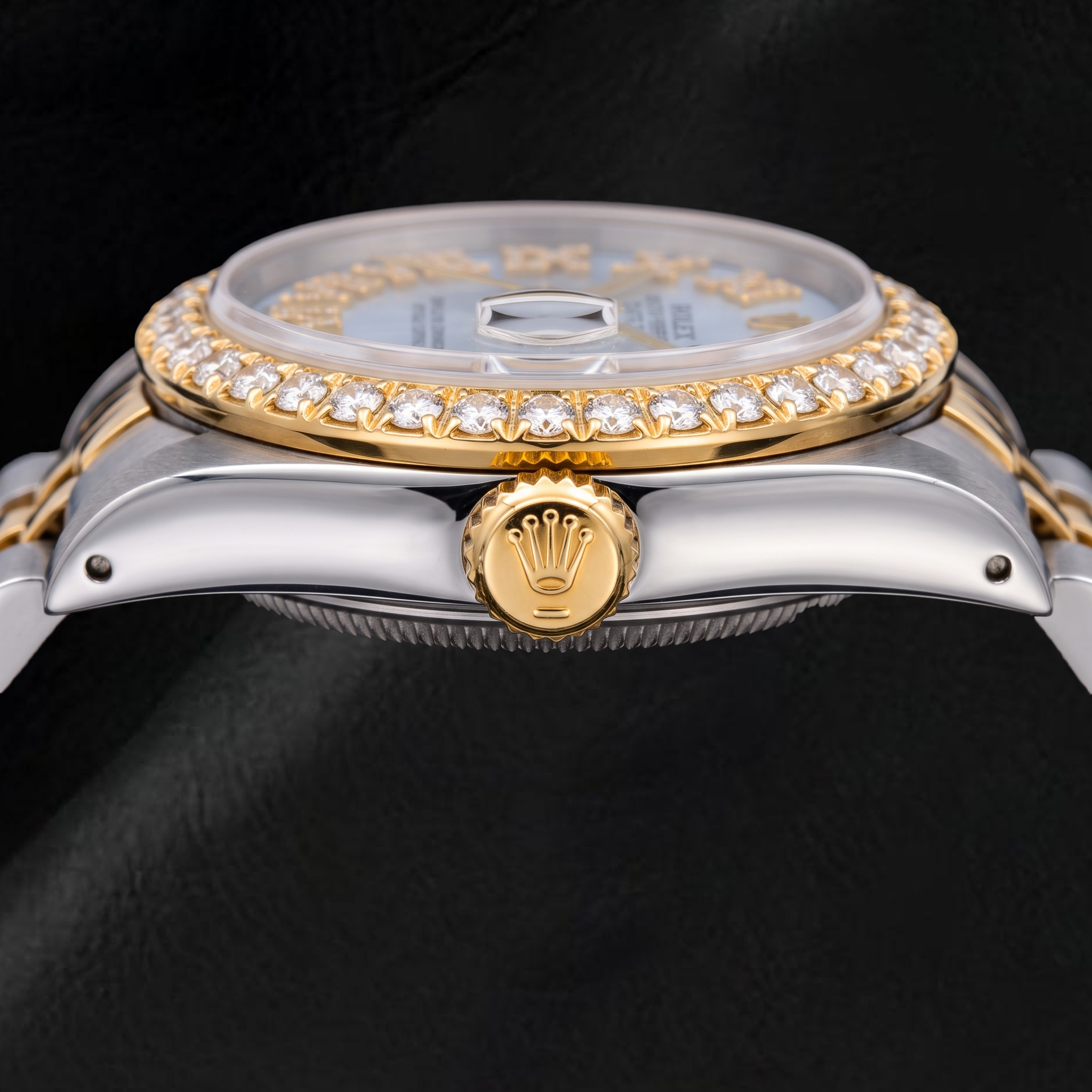 Rolex Datejust 6827 31mm Diamond Dial Two Tone Yellow Gold Jubilee Bracelet Watch