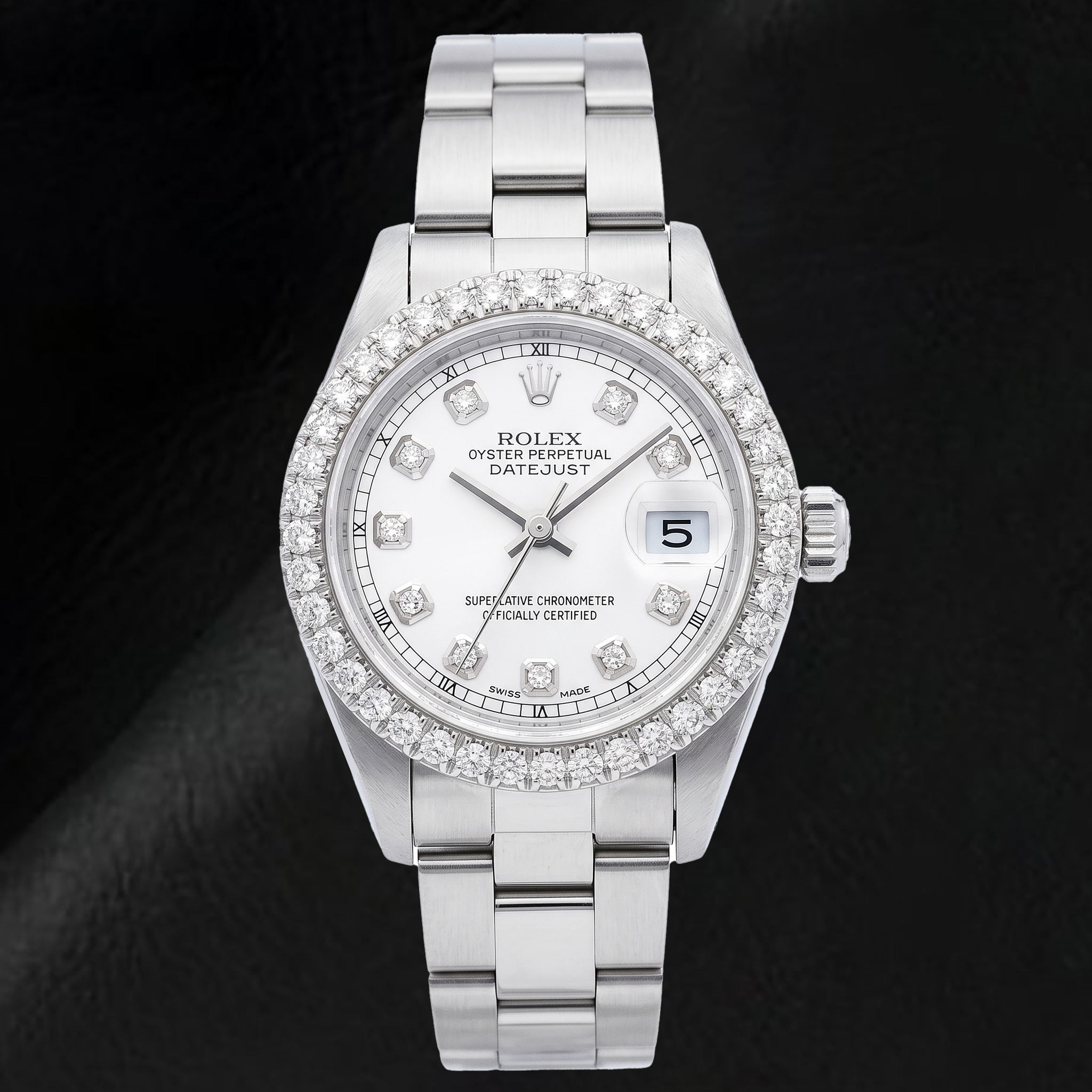 Rolex Datejust 69160 26mm White Mother of Pearl Diamond Dial Stainless Steel Watch