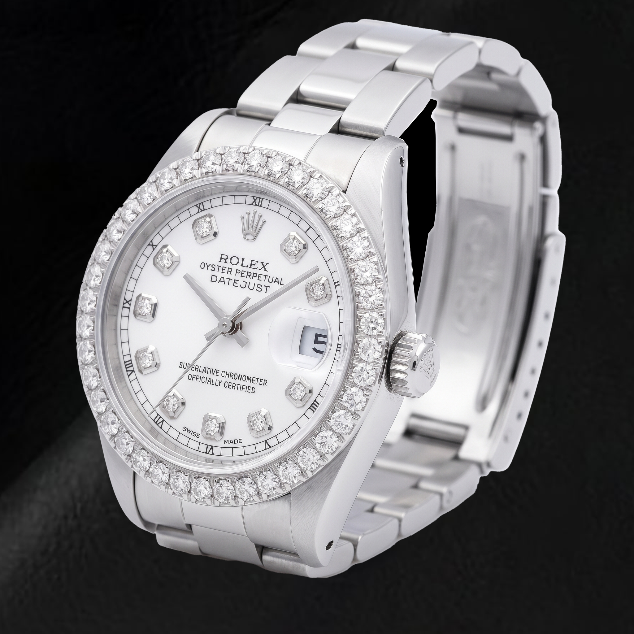 Rolex Datejust 69160 26mm White Mother of Pearl Diamond Dial Stainless Steel Watch