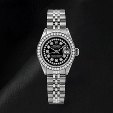 Rolex Datejust 6916 26mm Black String Diamond Dial Stainless Steel Watch